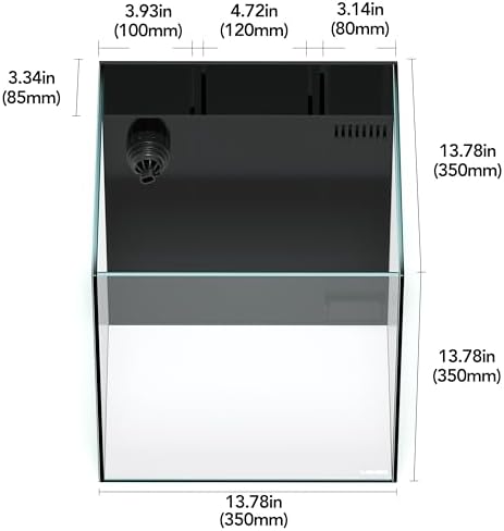 LANDEN EzFlux 35 Rimless 10 Gallon Rear Filtration Tank, Pump Included