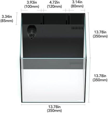 LANDEN EzFlux 35 Rimless 10 Gallon Rear Filtration Tank, Pump Included