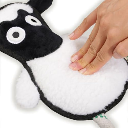 Green Sheep White Sheep Rope Toy for Dogs, Durable Plush Dog Chew Toy with Squeaker, Interactive Pet Toy for Small to Large Dogs, Tough & Safe Dog Toys to Keep Them Busy