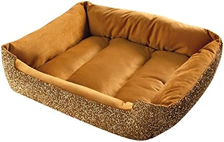 Pet Bed, Sparkling Rhinestones, Soft, Comfortable Velvet, for Lounging Dogs, Cats, Pets, Gold, Large, Sold Individually