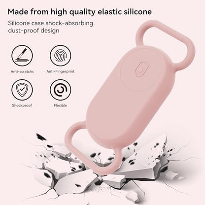 Waterproof Silicone Case Holder for Galaxy Smarttag2, 2 Pack Pet Dog Cat Collars, Anti-Lost Scratch Resistant Holder Accessory Protective Cover for Samsung Galaxy Smart tag2 (Pink/Blue)