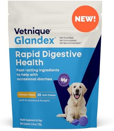 Vetnique Glandex Rapid Digestive Support for Dogs, Pumpkin + 7 Probiotics