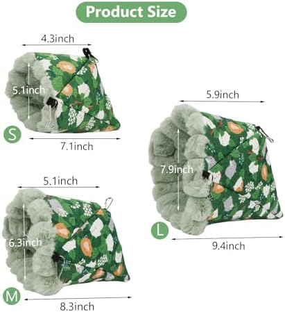 Wontee Bird Nest House Winter Warm Hanging Hammock Bird Bed Snuggle Hut for Parakeets Budgies Caique Conures Cockatiels (Large, Green)