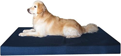 Dogbed4less Luxury XXL Orthopedic Memory Foam Dog Bed for Extra Large Dogs with Durable Waterproof Internal Case, Removable Washable Denim Cover and Bonus Pet Bed Spare Cover, 55X37X4 Inches, Blue