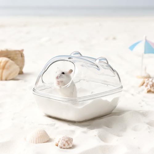 DR.DUDU Hamster Bath Sand, Dust Free Desert Sand or Potty Litter Sand for Hamster Chinchillas Gerbil Syrian Mice Small Animals (White, 14oz)