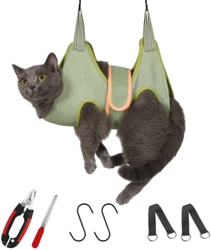 Guzekier Cat Grooming Hammock Harness for Cats, Cat Nail Clipper