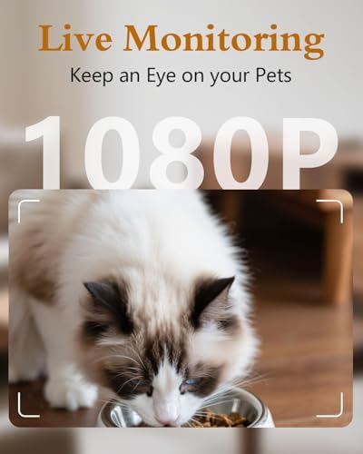 Yakry Automatic Cat Feeder with Camera - HD 1080P Video with Night Vision
