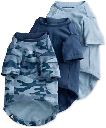 Pet Passion Toby II Dog T-Shirt, 3 Pack, Navy Camo, Small