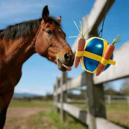 Horse Treat Ball & Horse Stall Toys (Blue)