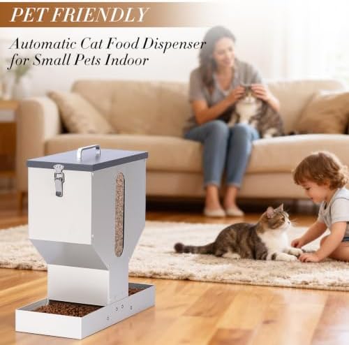 Automatic Cat Feeder 2 Cats Gravity Dual Cat Food Dispenser