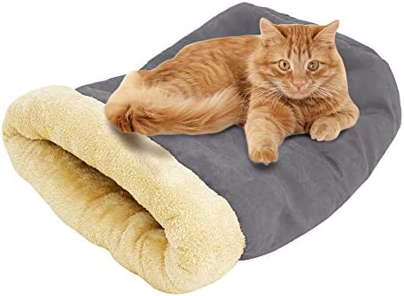 4 in 1 Self Warming Burrow Cat Bed Hideway Sleeping Cuddle Cave