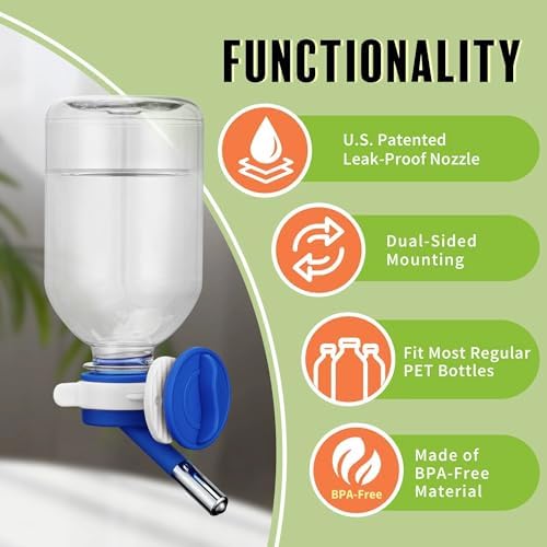 Choco Nose No-Drip Small Animal Water Bottle - Leak-Proof Patented Nozzle Helps Prevent Cage Mess & Wet Bedding - Hamster, Hedgehog, Mouse, Glider, Gerbil - BPA Free, Cage Mount, 10.2 fl oz (C125)