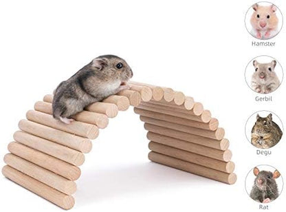 Niteangel Hamster Climbing Ladder Wooden Suspension Bridge for Guinea Pigs Rats Hedgehog Gerbils Mouse Sugar Glider and Other Small Animals (Small)