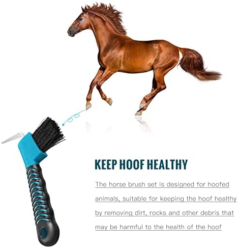 Skylety 10 Pcs Horse Hoof Pick Brush with Soft Rubber Handle Portable Hoofpick Horse Stuff Horse Supplies, Random Color