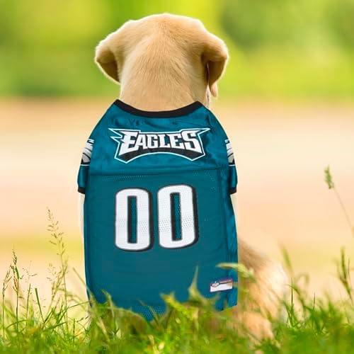 Pets First NFL Philadelphia Eagles Dog Jersey, Size XX-Large, Football Shirt Costume for Pet, Dog Sports T-Shirt, NFL Team Clothing for Cats, Licensed Pet Apparel Available in 7 Sizes and 32 Teams