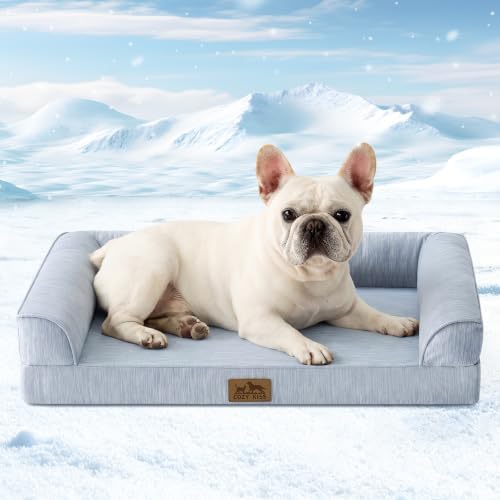 COZY KISS Cooling Dog Bed for Small Dogs, 30" Orthopedic Pet Sofa