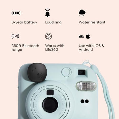 Life360 Tile Sticker - Small Bluetooth Tracker, Remote Finder and Item Locator for Bikes, Glasses and More. Both iOS and Android Compatible. Phone Finder. 2-Pack (Black)