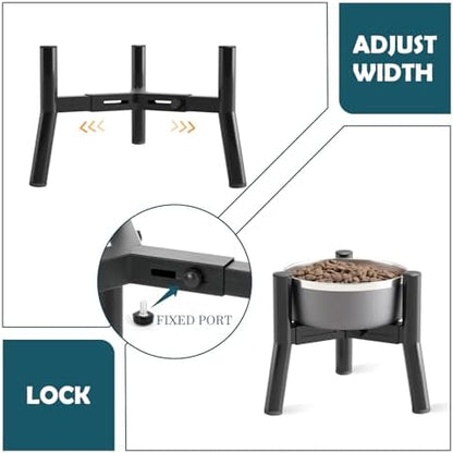 SHAINFUN Adjustable Elevated Dog Bowls Stand Compatible with 5.9 to 8.7 inch Wide Raised Stand with Metal Material for Medium and Small Sized Dogs (Bowl Not Included)