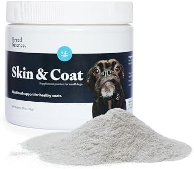 Skin and Coat Supplement Powder for Small Dogs- Anti Allergy Treatment and Itching Relief- with Vitamins A, E and Biotin - Care Products and Shedding Control Supplements for Itchy Pets