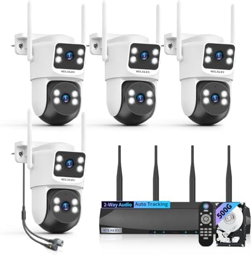 Wireless Security Camera System, 4MP PTZ Outdoor Wireless Surveillance
