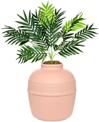 Good Pet Stuff Original Hidden Litter Box Planter, Decorative Cat Litter Enclosure with Carbon Filter, Artificial Palm Plant, Upgraded Design, Easy to Clean, Base Kit, Pink Coral
