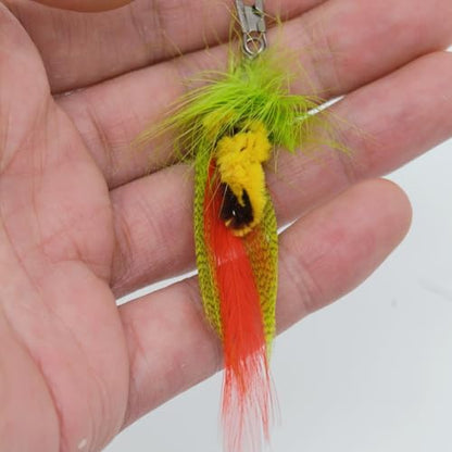 miwoowim 10PCS Retractable Cat Wand Toy with Natural Feather Insect Refills