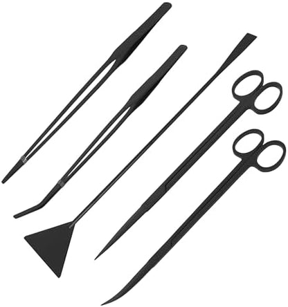 Mandala Crafts Black 12 Inch Aquascaping Tool Kit for Aquarium Terrariums