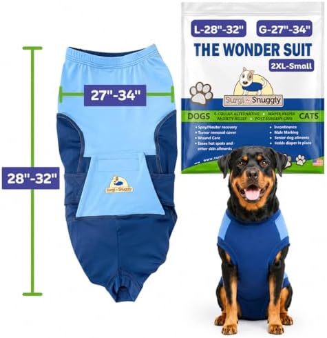 Surgi Snuggly Dog Surgery Recovery Suit, Cone Alternative, Spay/Neuter 2XLS