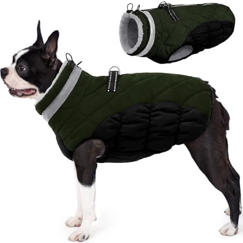 AOFITEE Dog Coat with Harness Warm Reflective Dog Jackets for Medium Dogs