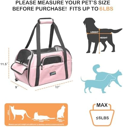 JESPET Soft-Sided Airline-Approved Dog & Cat Carrier Travel Bag