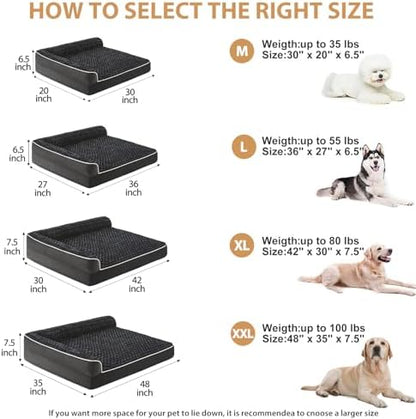 BFPETHOME Orthopedic Washable Dog Bed, Sleeping Couch for Large Senior Dogs