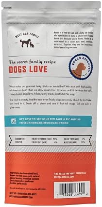 Rocco & Roxie Jerky Dog Treats - Slow Roasted Beef Sticks for All Breed Sizes - 170g Bag
