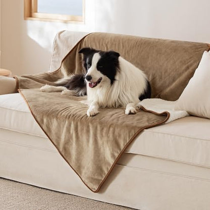 Bedsure Waterproof Dog Blankets for Large Dogs Sherpa Fleece Throw, 50X60