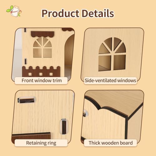Wooden Guinea Pig Hideout Bunny House Rabbit Bed – Small Animal Habitat