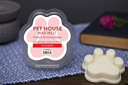 Pet House Hollyberry Scented Christmas Wax Melts - Natural, Long-Lasting, Plant Based Pet Friendly Soy Wax Melts Pack of 2