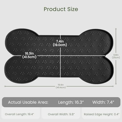PWTAA Dog Food Mat Anti-Slip Silicone Dog Bowl Mat Thicker Pet Placemat Waterproof Cat Feeder Pad with Raised Edge Puppy Kitten Feeding Mats Suitable Small Medium-Sized Dogs Cats Eating Tray
