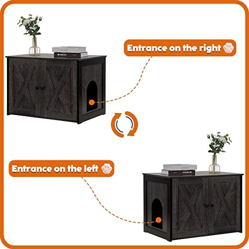 DWANTON Cat Litter Box Enclosure, Hidden Litter Box Furniture, 27.6 Inches