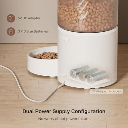 IMIPAW PET Automatic Cat Feeder: 3L Auto Food Dispenser with Timed Feeding| 6 Meal Programmable& 1-20 Portion Precise Control- Easy to Clean & Setup for Cat Indoor| Desiccant Bag Keep Food Fresh