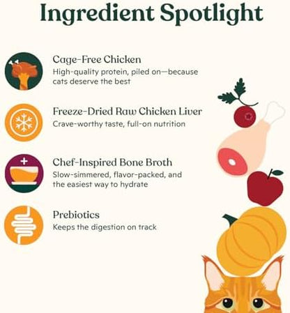 Made by Nacho Dry Cat Kibble 10lb Bag, High Protein Premium Cat Food with Freeze-Dried Pieces, Cage-Free Chicken, Duck & Quail, Limited Ingredients, Single Bag