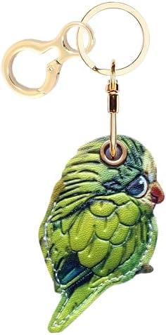 BORKUANA PU Leather Keychain Holder Protective Case Compatible with AirTag