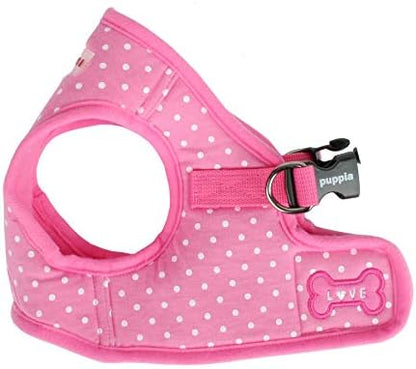 Puppia Dotty Step-in Vest Dog Harness No Pull No Choke Easy Wear Training Walking for Small Dog, Small, Pink