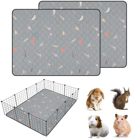 2Pcs Guinea Pig Cage Liners,Guinea Pig Fleece Cage Liners36''X48'' Super Absorbent Washable Pee Pads Reusable for Rabbit Hamster Chinchilla