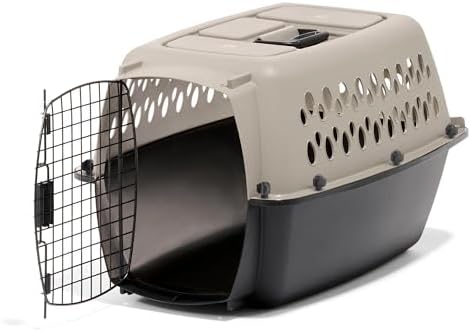 Petmate Vari Dog Kennel, Carrier, 10 to 20lbs, 24in, Taupe and Black