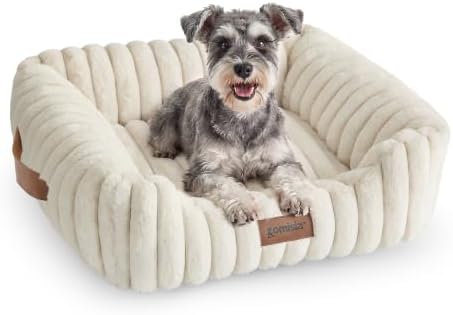 ZOMISIA Small Dog Bed, Cat Bed for Indoor Cats with Washable Cover, 20x19''