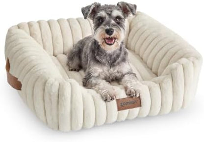 ZOMISIA Small Dog Bed, Cat Bed for Indoor Cats with Washable Cover, 20x19''