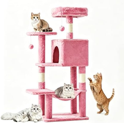 Sweetcrispy 44 Inch Cat Tree Tower for Indoor Cats and Kittens