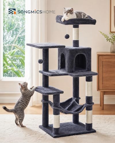SONGMICS HOME Cat Tree for Indoor Cats, Multi-Level Tower