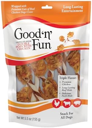 GOOD 'N' FUN Double Pops Long-Lasting Dog Treat with Real Protein, 5.5 oz