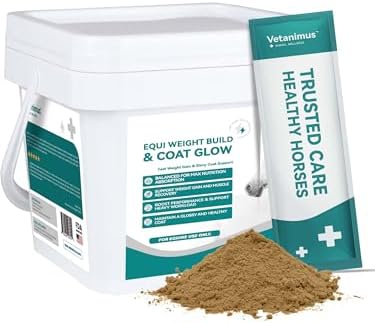 Horse Feed Topper with Flaxseed, High-Fat Feed Mix with Corn & Rice Bran, Easy-Mix Horse Feed Additive 1400g