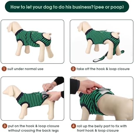 Kuoser Recovery Suit for Dogs Cats, Soft Dog Surgery Suit Female Male Spay